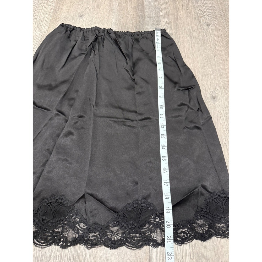 Patricia Fieldwalker Adagio Collection Vintage Silk Lace Slip Black Skirt Medium - Picture 4 of 5